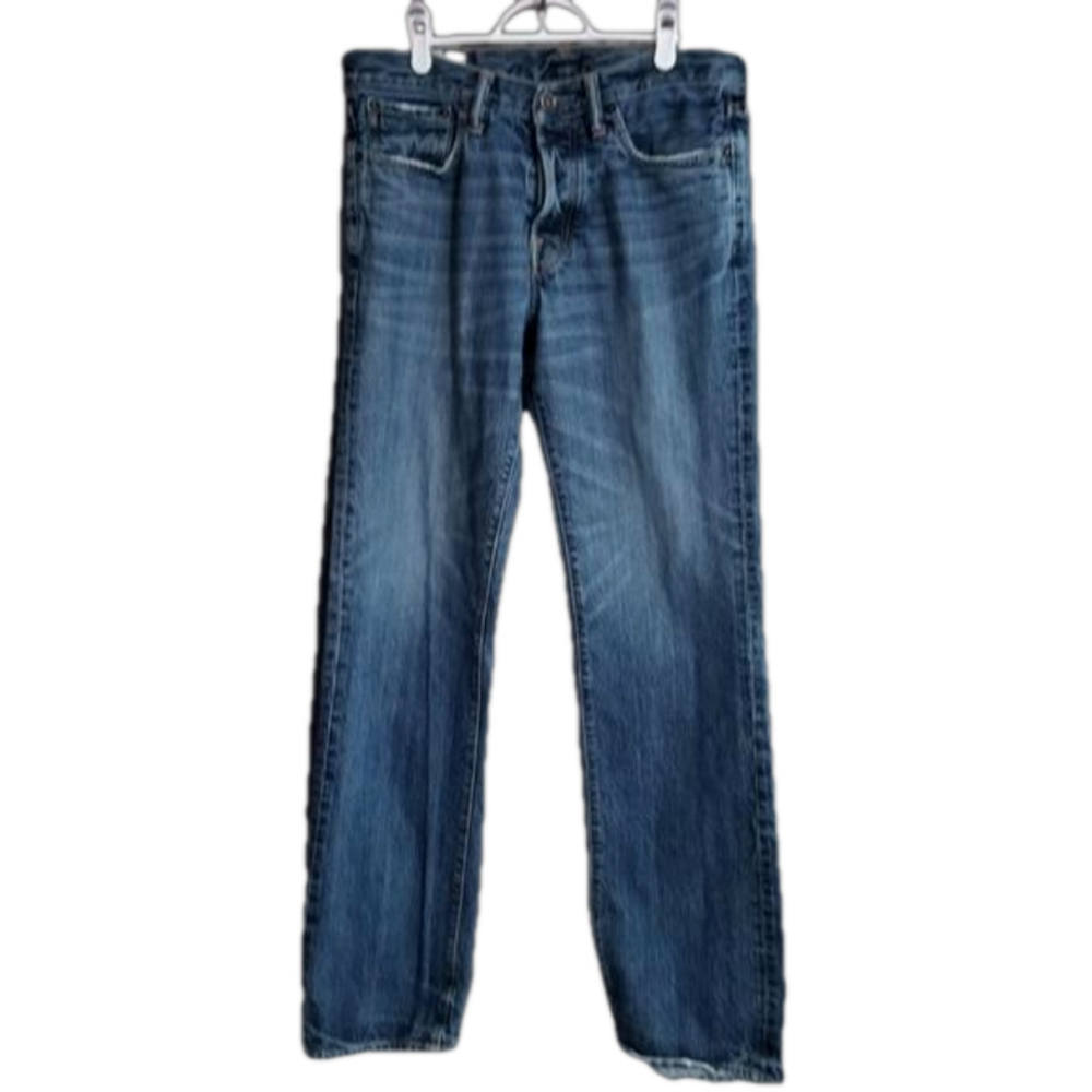 Abercrombie&Fitch Horton Classic Straight Leg Buttonfly Jeans Label Reads 32x34